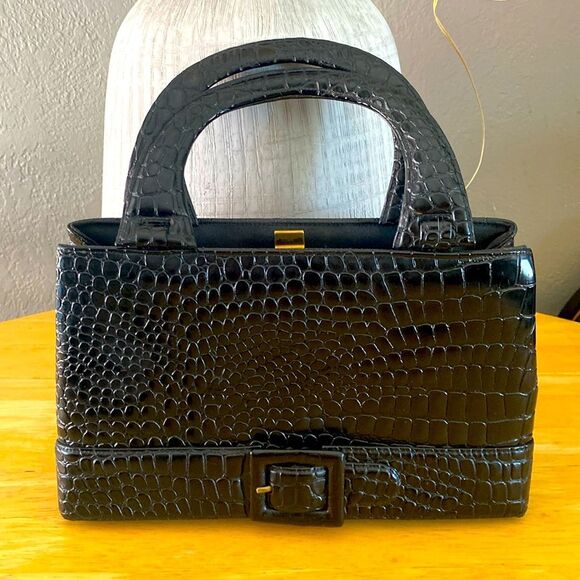 VINTAGE 1950s I. MAGNIN & CO RENDEL ALLIGATOR HAND BAG rare - Picture 1 of 13